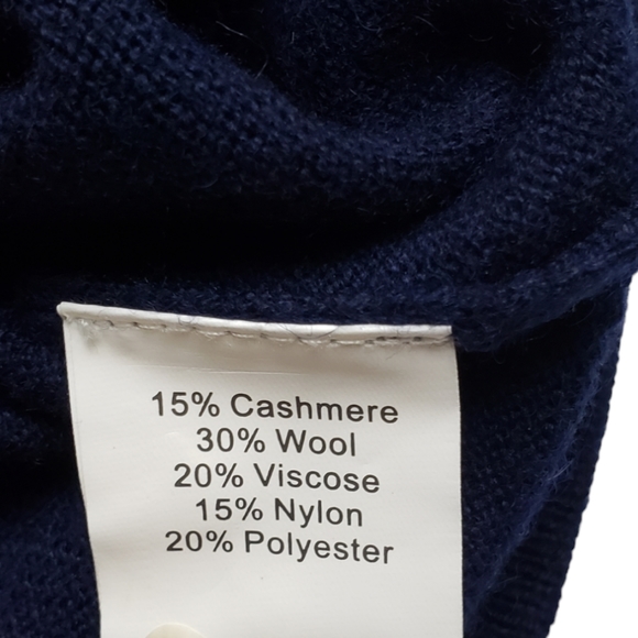 NWT Chauder Men's Wool Cashmere Blend Sweater Vest Navy Blue Preppy - Picture 5 of 7